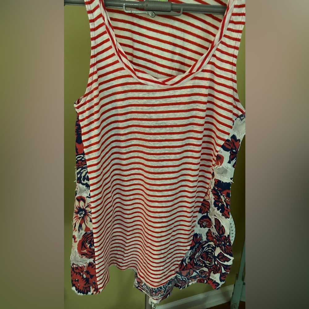 Gently used Anthropologie Porridge floral and stripe tank M